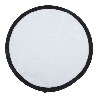 2-in-1 Silver and White Portable Round Reflector Light with Metal and Cloth Material for Outdoor Photography Lighting (30cm)