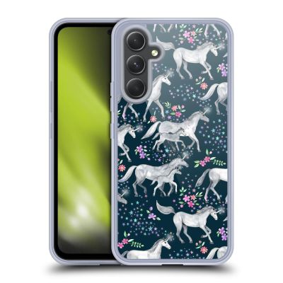 Head Case Designs Officially Licensed Micklyn Le Feuvre Stars and Unicorns On Dark Teal Wildlife Gel Case [Military Grade Protection] Compatible with Samsung Galaxy A54 5G