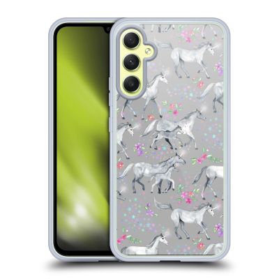 Head Case Designs Officially Licensed Micklyn Le Feuvre Stars and Unicorns On Grey Wildlife Gel Case [Military Grade Protection] Compatible with Samsung Galaxy A34 5G
