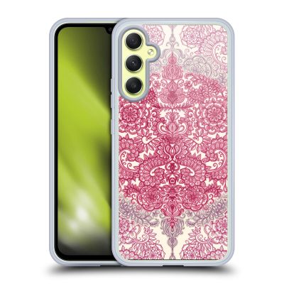 Head Case Designs Officially Licensed Micklyn Le Feuvre Berry Pink Cream and Mauve Floral Patterns Gel Case [Military Grade Protection] Compatible with Samsung Galaxy A34 5G