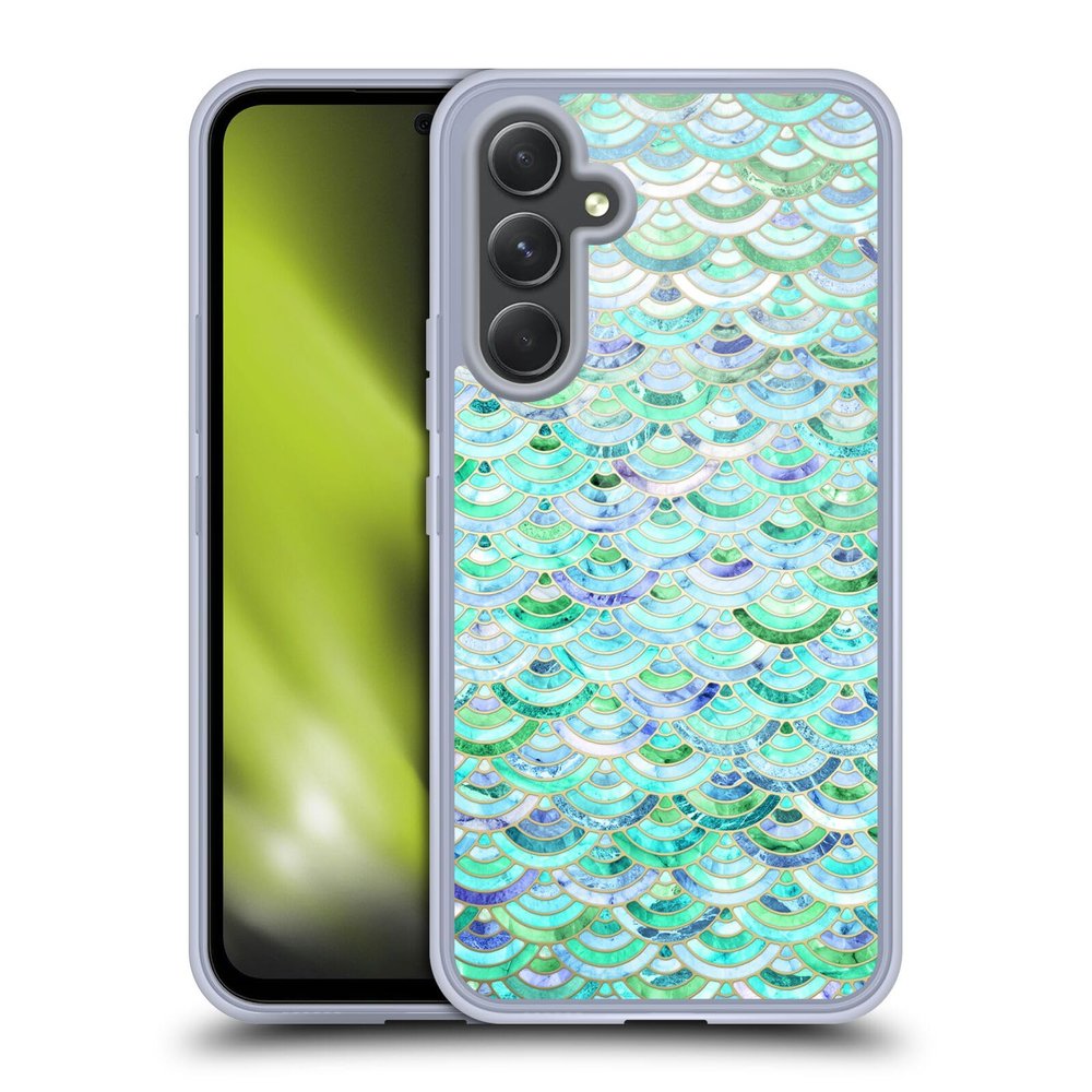 Head Case Designs Officially Licensed Micklyn Le Feuvre Mosaic in Mint Quartz and Jade Marble Patterns Gel Case [Military Grade Protection] Compatible with Samsung Galaxy A54 5G