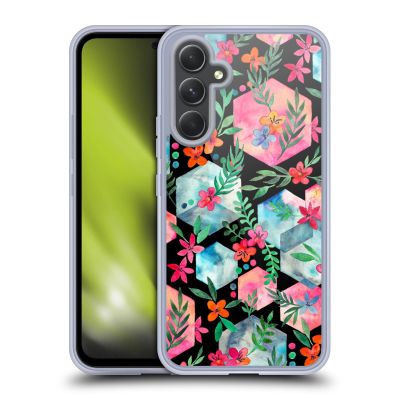 Head Case Designs Officially Licensed Micklyn Le Feuvre Hexagon Garden On Black Patterns 6 Gel Case [Military Grade Protection] Compatible with Samsung Galaxy A54 5G