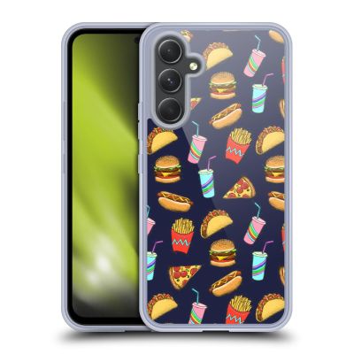 Head Case Designs Officially Licensed Micklyn Le Feuvre Fast Food On Navy Patterns 2 Gel Case [Military Grade Protection] Compatible with Samsung Galaxy A54 5G
