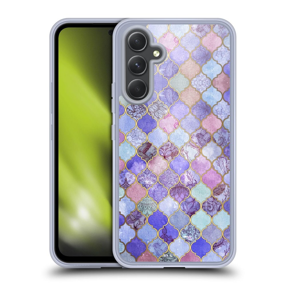 Head Case Designs Officially Licensed Micklyn Le Feuvre Decorative Purple Moroccan Gel Case [Military Grade Protection] Compatible with Samsung Galaxy A54 5G