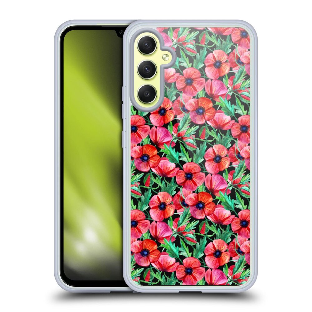 Head Case Designs Officially Licensed Micklyn Le Feuvre Plenty of Red Flowers Florals 2 Gel Case [Military Grade Protection] Compatible with Samsung Galaxy A34 5G