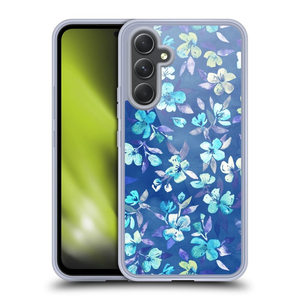 Head Case Designs Officially Licensed Micklyn Le Feuvre Grown Up Betty Blue Watercolour Floral Florals 2 Gel Case [Military Grade Protection] Compatible with Samsung Galaxy A54 5G
