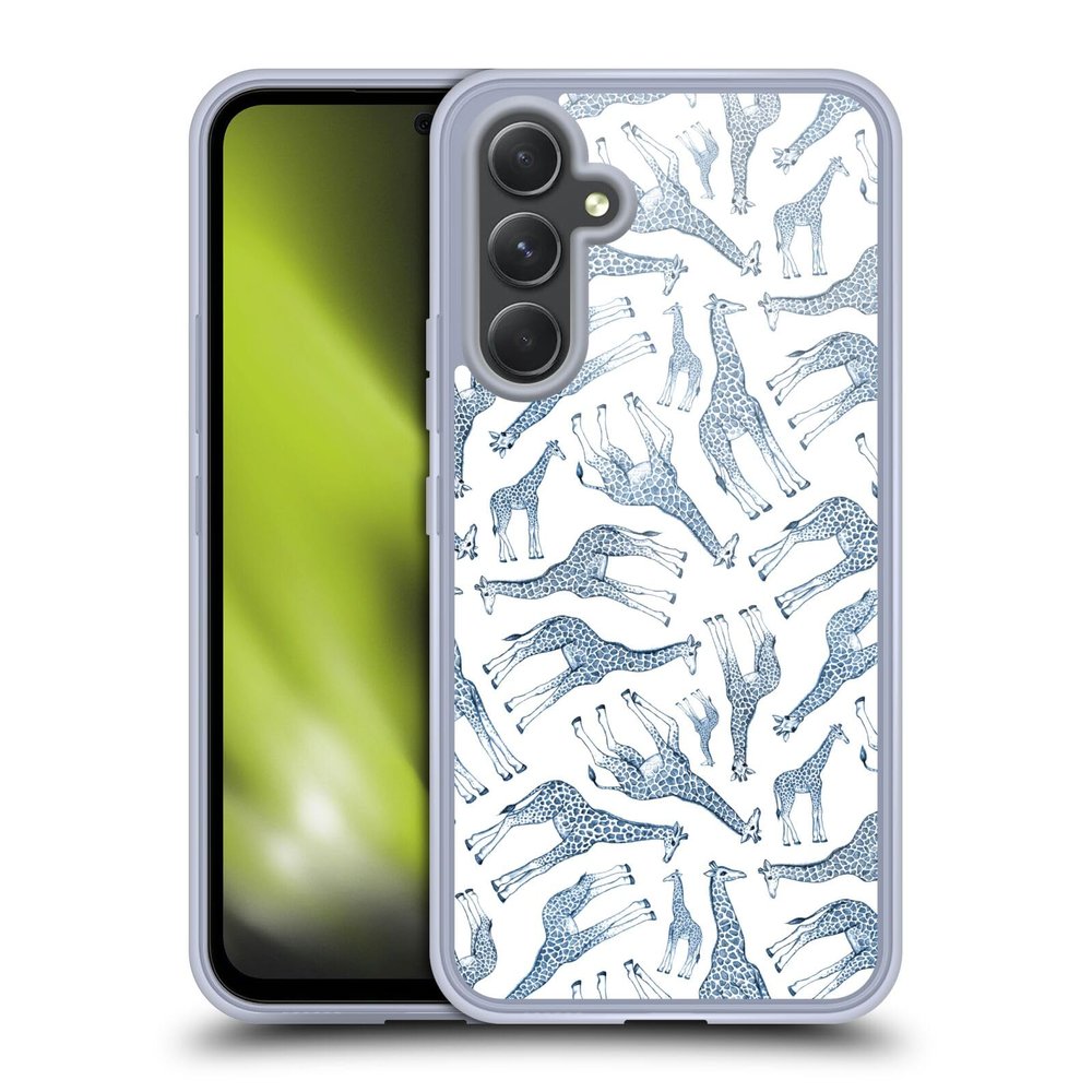Head Case Designs Officially Licensed Micklyn Le Feuvre Navy Giraffes On White Wildlife Gel Case [Military Grade Protection] Compatible with Samsung Galaxy A54 5G