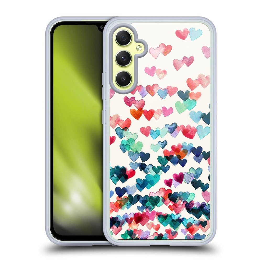 Head Case Designs Officially Licensed Micklyn Le Feuvre Watercolour Heart Connections Patterns Gel Case [Military Grade Protection] Compatible with Samsung Galaxy A34 5G