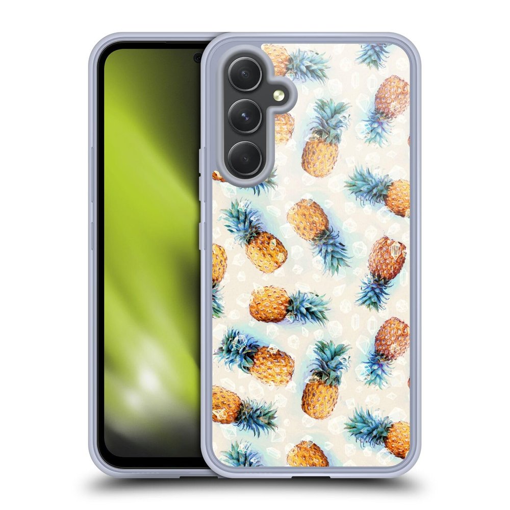 Head Case Designs Officially Licensed Micklyn Le Feuvre Pineapples and Crystals Patterns Gel Case [Military Grade Protection] Compatible with Samsung Galaxy A54 5G