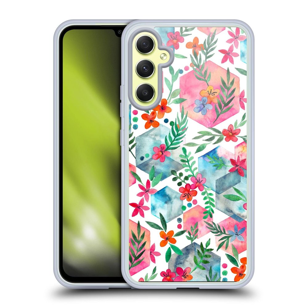 Head Case Designs Officially Licensed Micklyn Le Feuvre Hexagon Garden On White Patterns 6 Gel Case [Military Grade Protection] Compatible with Samsung Galaxy A34 5G