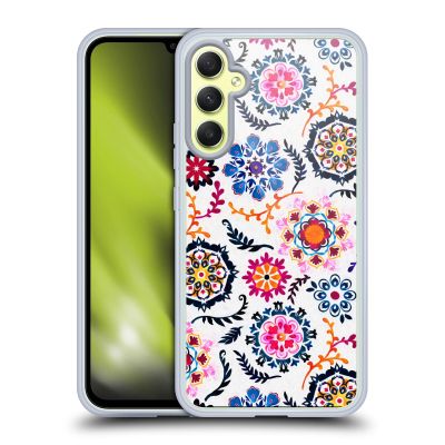 Head Case Designs Officially Licensed Micklyn Le Feuvre Happy Colour Suzani Inspired Pattern Florals 2 Gel Case [Military Grade Protection] Compatible with Samsung Galaxy A34 5G