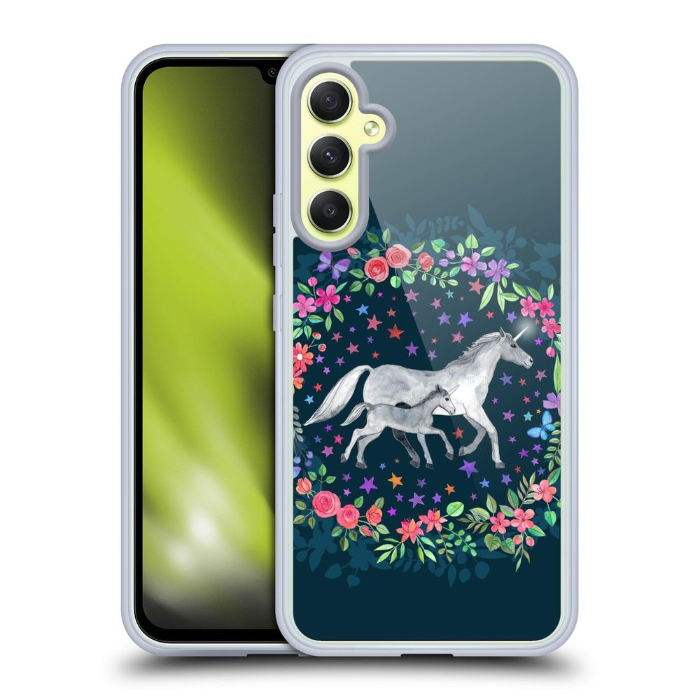 Head Case Designs Officially Licensed Micklyn Le Feuvre Unicorn Mama and Baby Wildlife Gel Case [Military Grade Protection] Compatible with Samsung Galaxy A34 5G