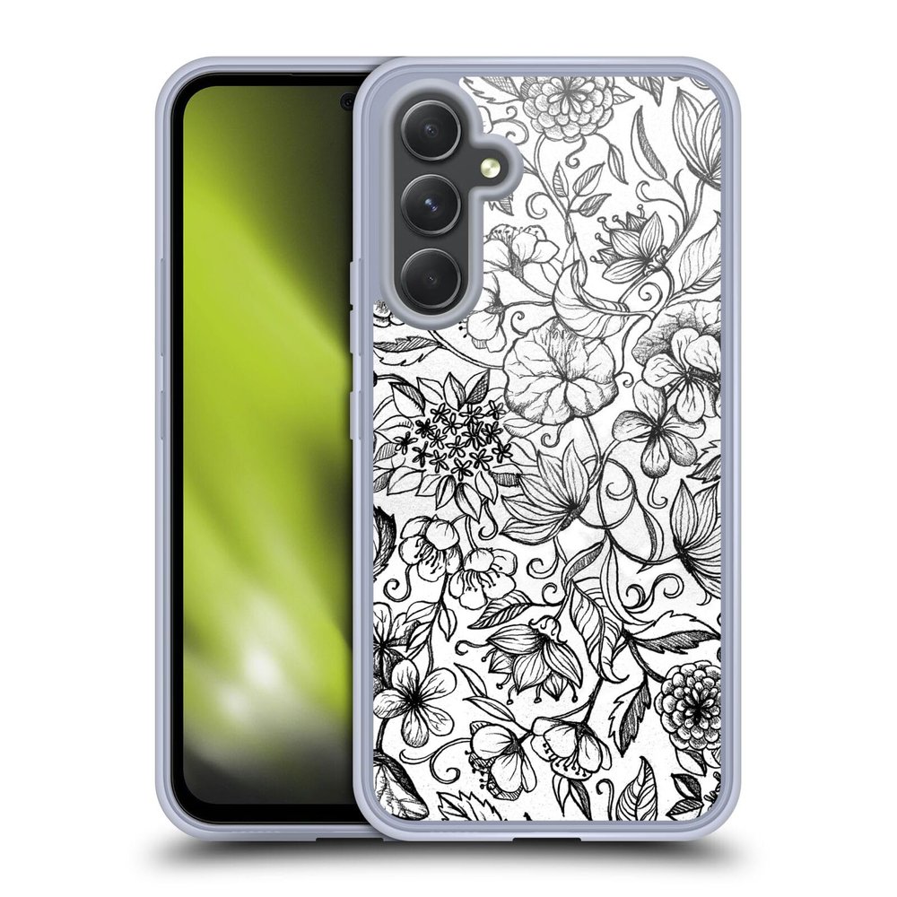Head Case Designs Officially Licensed Micklyn Le Feuvre Hand Drawn Floral Florals 2 Gel Case [Military Grade Protection] Compatible with Samsung Galaxy A54 5G