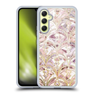 Head Case Designs Officially Licensed Micklyn Le Feuvre Dusty Rose and Coral Art Deco Marbling Pattern Marble Patterns Gel Case [Military Grade Protection] Compatible with Samsung Galaxy A34 5G