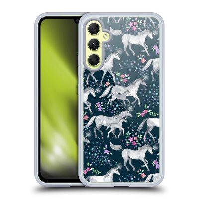 Head Case Designs Officially Licensed Micklyn Le Feuvre Stars and Unicorns On Dark Teal Wildlife Gel Case [Military Grade Protection] Compatible with Samsung Galaxy A34 5G