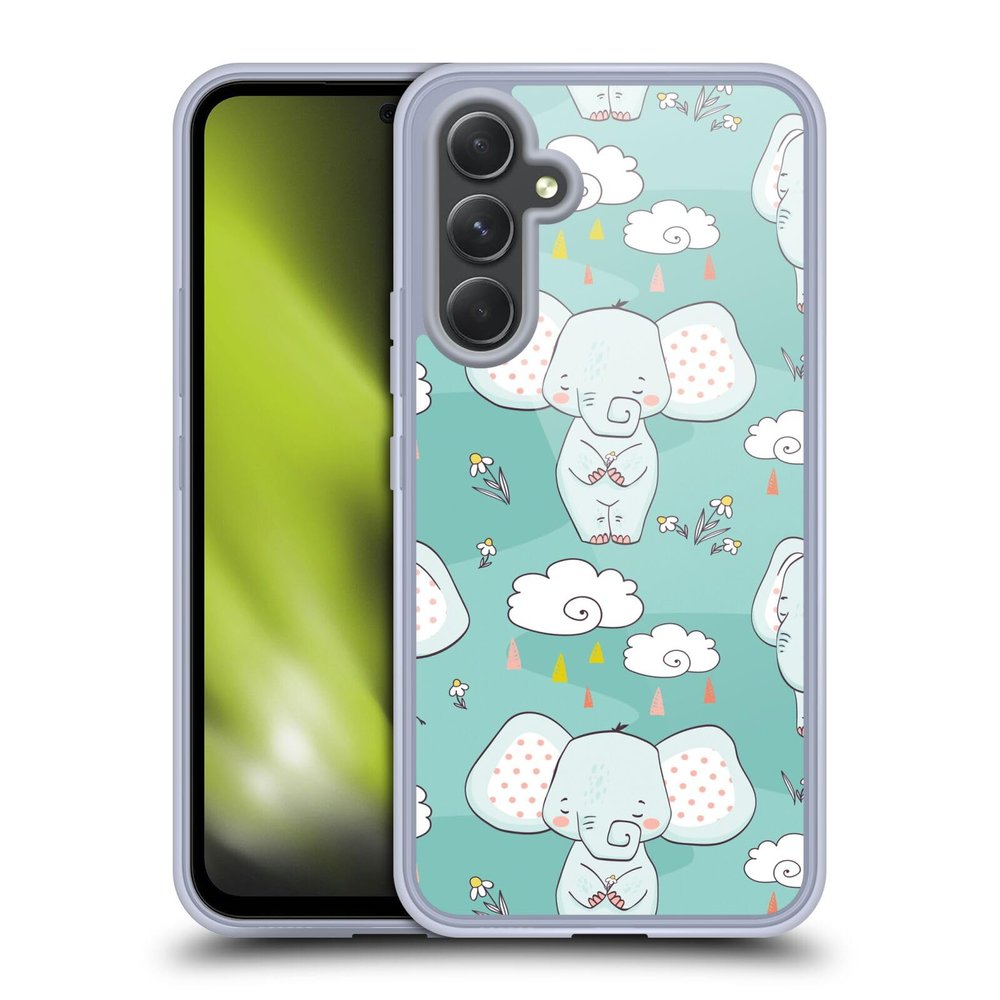 Head Case Designs Officially Licensed Haroulita Shy Elephant Baby Animals Gel Case [Military Grade Protection] Compatible with Samsung Galaxy A54 5G
