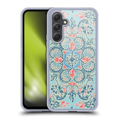 Head Case Designs Officially Licensed Micklyn Le Feuvre Red and Blue Floral Patterns Gel Case [Military Grade Protection] Compatible with Samsung Galaxy A54 5G