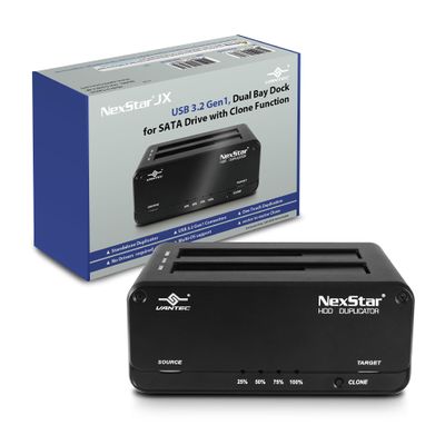 Vantec NexStar JX, USB 3.2 Gen1, Dual Bay Dock for SATA III Drive with Clone Function, USB 3.2 Gen1 (NST-D258S3-BK),Black