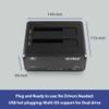 Vantec NexStar JX, USB 3.2 Gen1, Dual Bay Dock for SATA III Drive with Clone Function, USB 3.2 Gen1 (NST-D258S3-BK),Black view 3