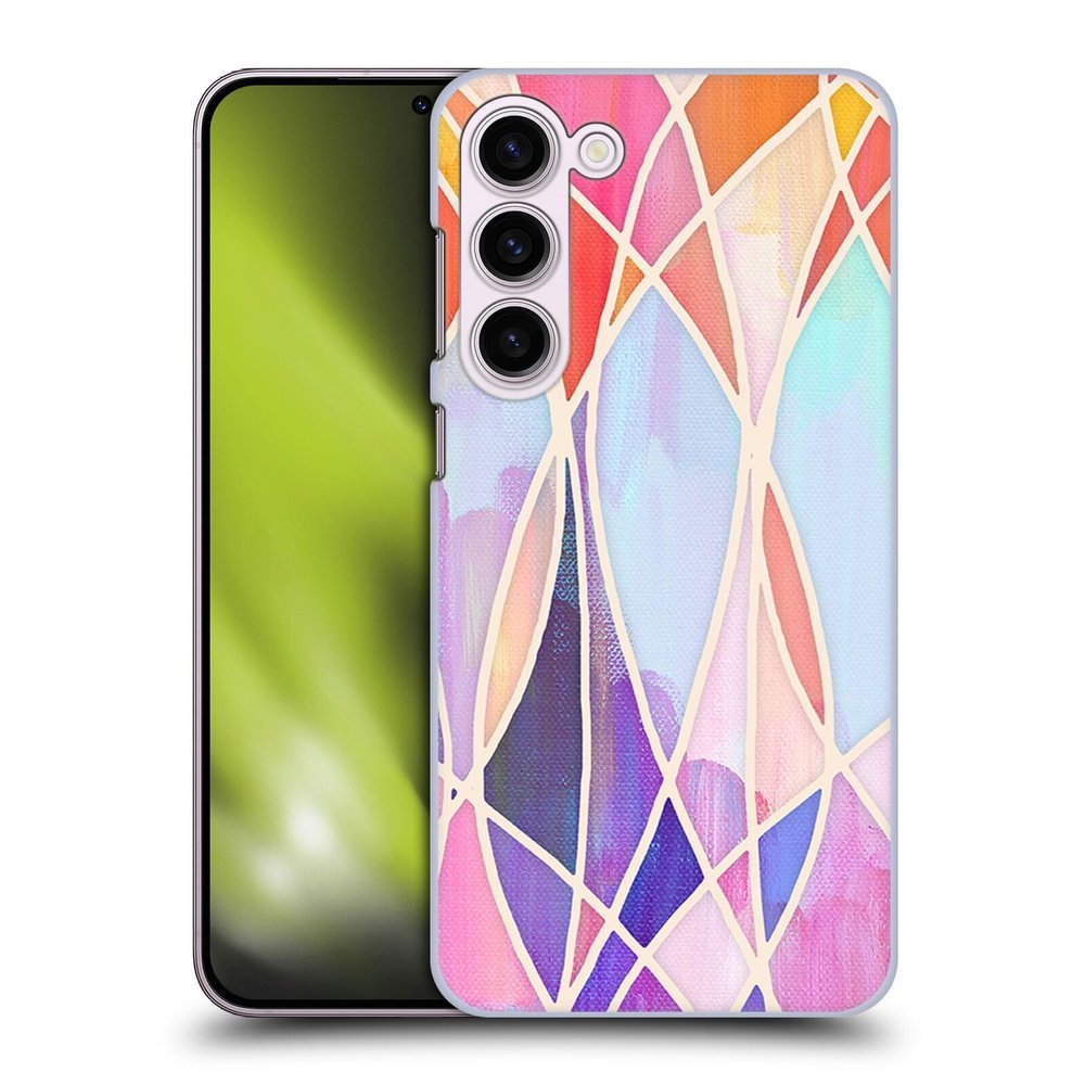 Head Case Designs Officially Licensed Micklyn Le Feuvre Purple and Peach Love Pastel Patterns Hard Back Case Compatible with Samsung Galaxy S23+ 5G