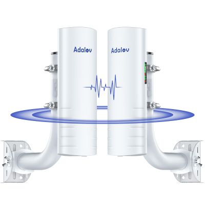 5KM Outdoor Wireless Bridge Point to Point, AdaLov CPE361 5.8GHz WiFi Bridge with 14dBi High Gain Antenna, Dual 1Gbps Ports, Network Extension for Homes, Farms, RVs, Compatible with Starlink