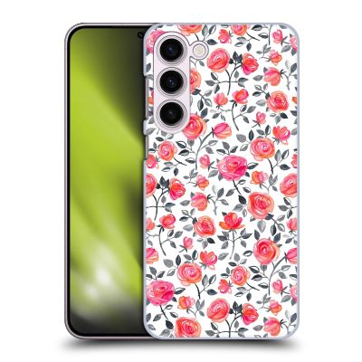 Head Case Designs Officially Licensed Micklyn Le Feuvre Roses on White Florals Hard Back Case Compatible with Samsung Galaxy S23+ 5G