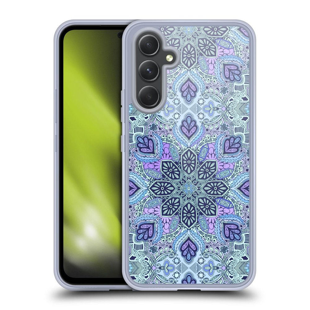 Head Case Designs Officially Licensed Micklyn Le Feuvre Navy Blue Mint and Purple Mandala Gel Case [Military Grade Protection] Compatible with Samsung Galaxy A54 5G