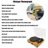 Obetuens Brown Wood Gr in V5.0 BT Record Pl yer, 3 Speed Retro Record Pl yer, Wirel Record Pl yer with Cover for Christm s Present s to Your F mily or Friends view 2