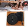 Obetuens Brown Wood Gr in V5.0 BT Record Pl yer, 3 Speed Retro Record Pl yer, Wirel Record Pl yer with Cover for Christm s Present s to Your F mily or Friends view 3