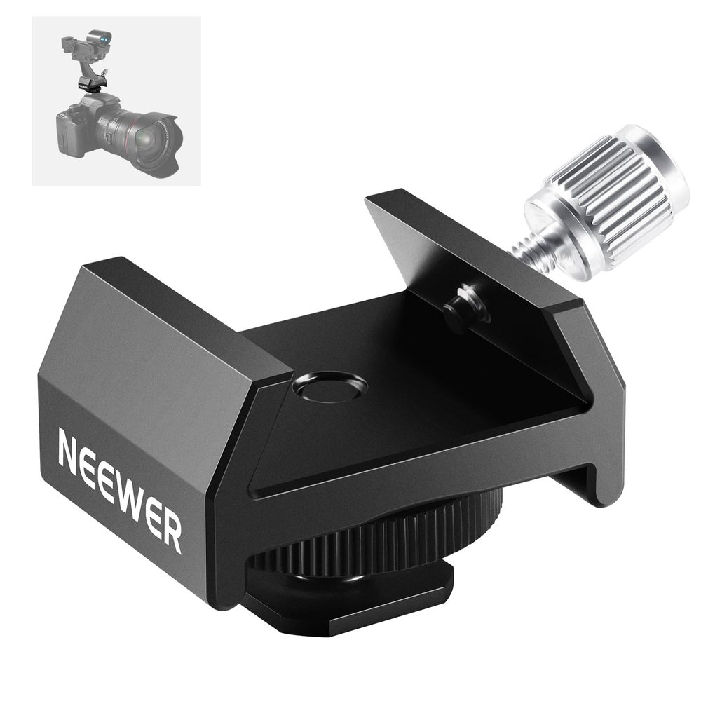 NEEWER Telescope Finderscope Mount Adapter All Metal with Cold Shoe & 1/4" Thread for Camera Hot Shoe Mount, Standard 1.3in/33mm Finder Dovetail Base for Sky Astrophotography, LS-T16