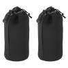 PATIKIL Camera Lens Bag, 2x 3.5" IDx9.8 H Neoprene Lens Pouch with Thick Protective Lenses for DSLR, Black view 1