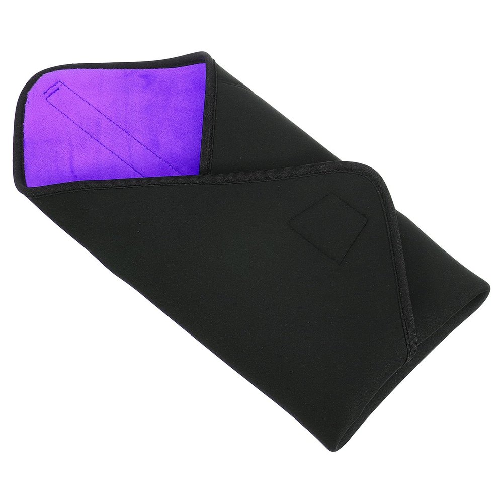 PATIKIL Camera Protective Wrap, 21"x21" Lens Wrap Cloth with Thick Protective Neoprene, Lens Pouch Bag with Hook and Loop for Lens, SLR, Black Purple