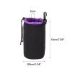 PATIKIL Camera Lens Bag, 3.5" IDx7.1 H Drawstring Lens Pouch with Thick Protective Neoprene, Lens Case for DSLR Camera Lens, Water Coffee Cups, Black, Purple view 2