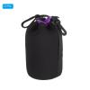 PATIKIL Camera Lens Bag, 3.5" IDx7.1 H Drawstring Lens Pouch with Thick Protective Neoprene, Lens Case for DSLR Camera Lens, Water Coffee Cups, Black, Purple view 3