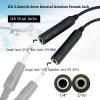 WODASEN GA Dual Plugs (3/16" Mic plug (PJ-068) &1/4" (PJ-055) Speaker plug) General Aviation Headphone to U174/U Helicopter Nexus TP-120 Plug Military Headset Adapter Connector for Pilot Convert Cable view 3