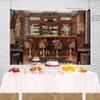 12x10ft Vinyl Western Tavern Backdrop Cowboy Wooden Counter Tables Chairs Rustic Old Bar Interior Scene Photography Background Baby Shower Birthday Party Decor Banner Backdrop Photo Studio Props view 4