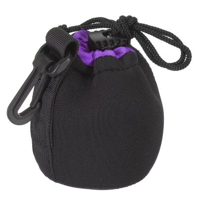 PATIKIL Camera Lens Bag, 2.8" IDx3.9 H Drawstring Lens Pouch with Thick Protective Neoprene, Lens Case for DSLR Camera Lens, Water Coffee Cups, Black, Purple