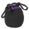 PATIKIL Camera Lens Bag, 2.8" IDx3.9 H Drawstring Lens Pouch with Thick Protective Neoprene, Lens Case for DSLR Camera Lens, Water Coffee Cups, Black, Purple view 1