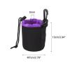 PATIKIL Camera Lens Bag, 2.8" IDx3.9 H Drawstring Lens Pouch with Thick Protective Neoprene, Lens Case for DSLR Camera Lens, Water Coffee Cups, Black, Purple view 2