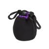 PATIKIL Camera Lens Bag, 2.8" IDx3.9 H Drawstring Lens Pouch with Thick Protective Neoprene, Lens Case for DSLR Camera Lens, Water Coffee Cups, Black, Purple view 3