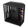 NZXT H6 Flow RGB Mid-Tower Airflow Case with 3 RGB Fans, Panoramic Glass Panels, Cable Management - Black view 1