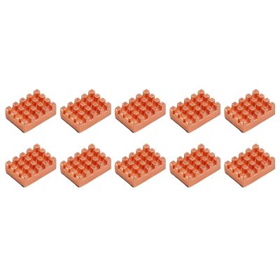 10 Pieces CPU Heat Sinks Cooling Copper Heatsinks with Thermal Adhesive Tape for Amplifiers, Power Supplies, Modules, Motherboards