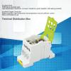 DIN Rail Terminal Block, Terminal Distribution Box 690V 160A PA66 Housing High Temperature Resistant Wide Application Brass Rail Mounted Connector for (Yellow) view 2