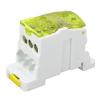 DIN Rail Terminal Block, Terminal Distribution Box 690V 160A PA66 Housing High Temperature Resistant Wide Application Brass Rail Mounted Connector for (Yellow) view 3