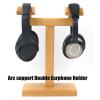 luckxuan Headphone Stand/Headset Holder Universal Wood Headphone Stand  Beech Double Headset Stand for Desk, Holds Dual Universal Gaming Earphones and Smart Watch PC Gaming Headset Stand (Color : 1) view 2
