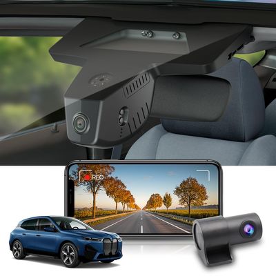 Fitcamx Front 4K+Rear 1080P Dash Cam Adapts for BMW iX 2022-2026 (HD2-2218) Xdrive50 60 M60 M70, OEM Factory Look, 2 Way HD Video, WiFi & APP, Loop Recording, Gravity Sensor, Easy to Use, 128GB Card