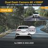 Fitcamx Front 4K+Rear 1080P Dash Cam Adapts for BMW iX 2022-2026 (HD2-2218) Xdrive50 60 M60 M70, OEM Factory Look, 2 Way HD Video, WiFi & APP, Loop Recording, Gravity Sensor, Easy to Use, 128GB Card view 2
