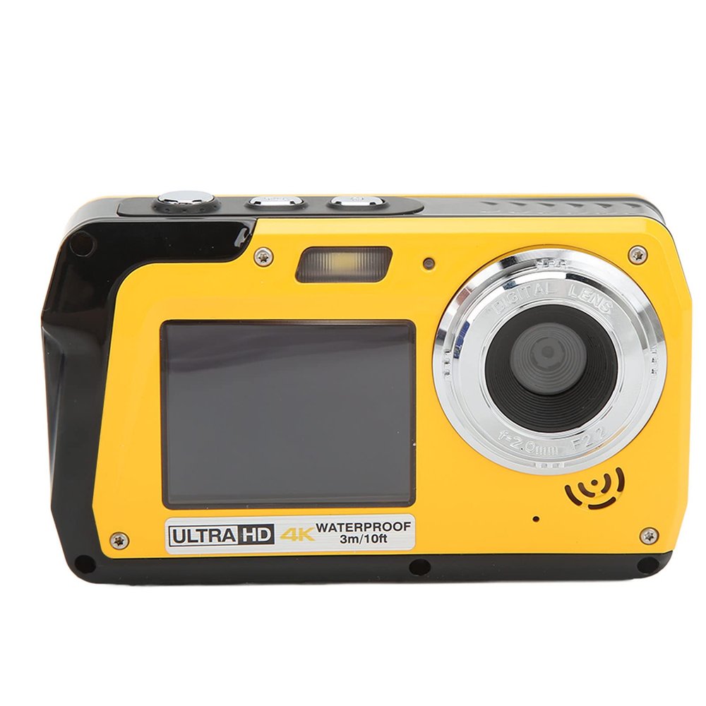 UPQRSG Waterproof Digital Camera, 4K 56MP Dual Screen Portable Digital Camera, 18X Digital Zoom Underwater Camera, 10ft Waterproof Video Recorder, for Outdoor