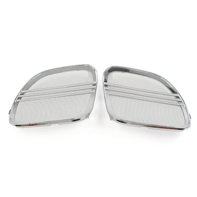 GZYF 1 Set Chrome Front Mesh Speaker Grills Cover Tri-Line Speaker Covers for Harley Road Glide 2015-2022