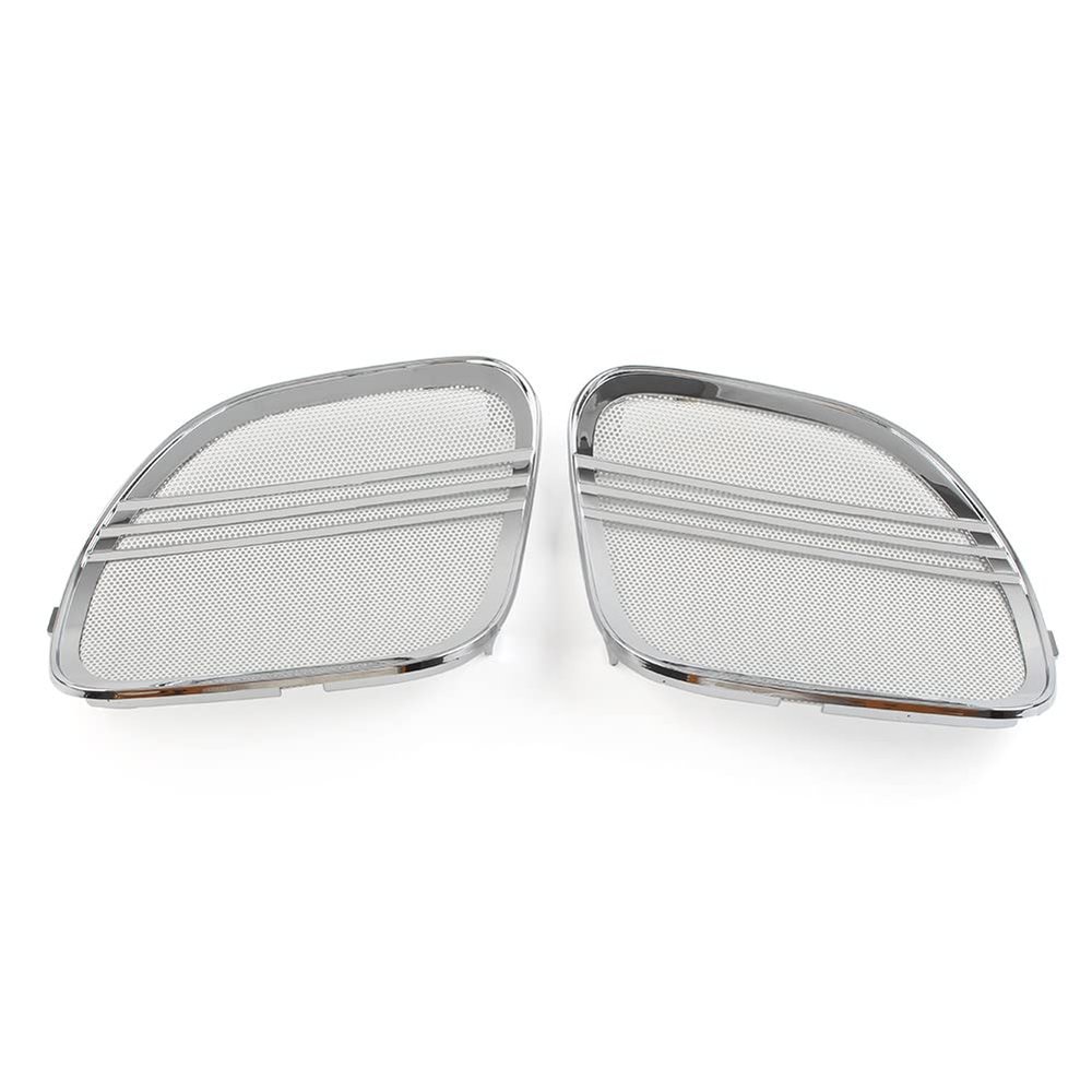 GZYF 1 Set Chrome Front Mesh Speaker Grills Cover Tri-Line Speaker Covers for Harley Road Glide 2015-2022